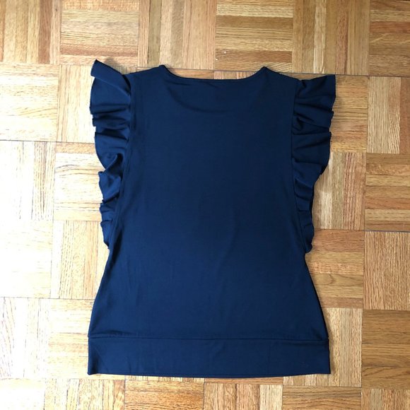 Brooks Brothers Red Fleece Flutter Sleeve Top - Picture 2 of 4